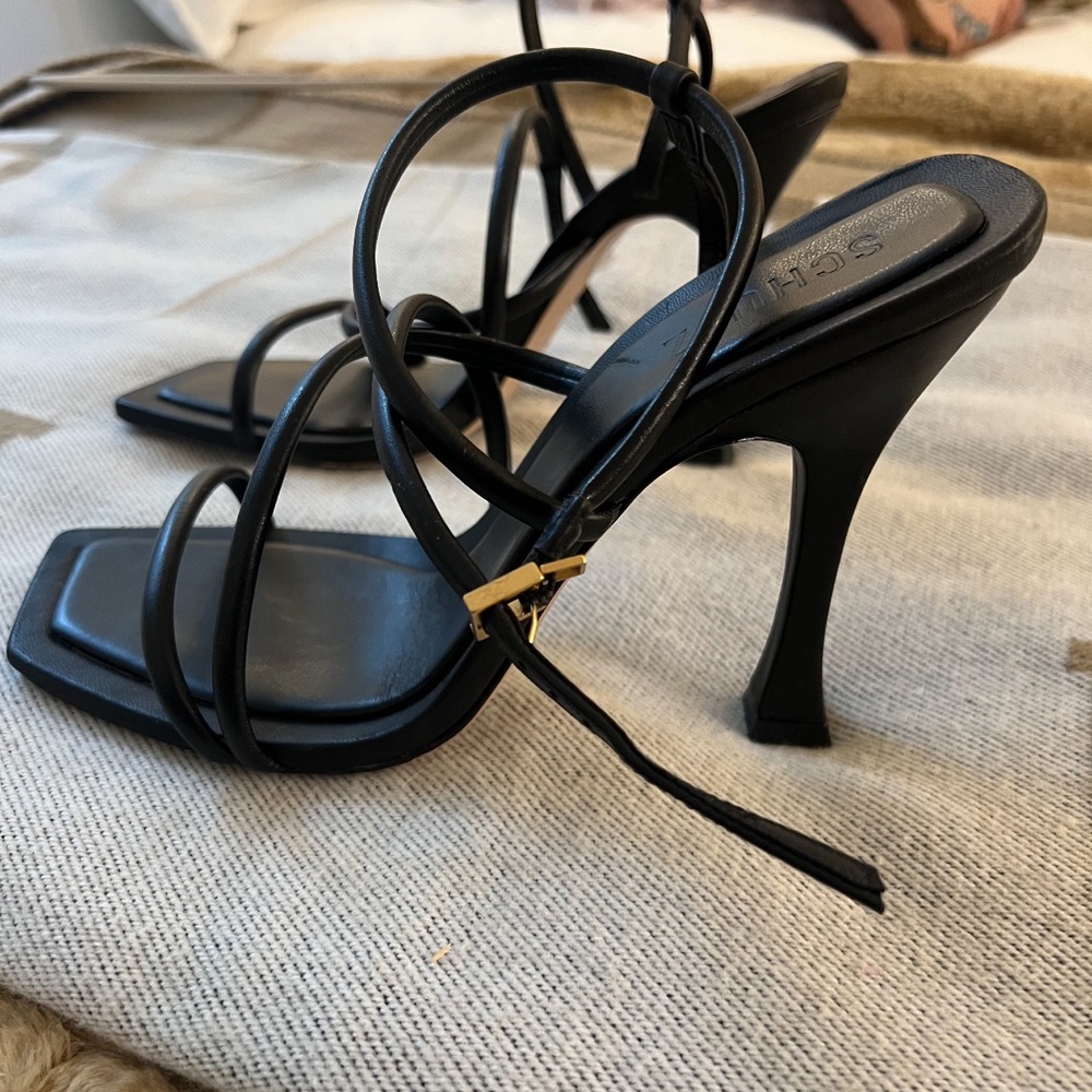 SCHUTZ Black Strappy Heels